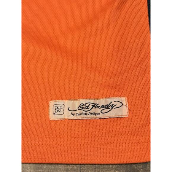 Ed Hardy by Christian Audigier Kids size 6 7  Sleeveless Top Orange Black Tiger - Picture 5 of 11